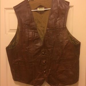 Genuine leather tan vest